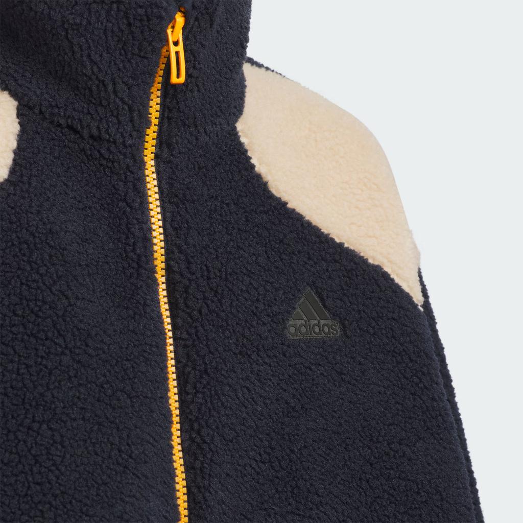 Adidas Sportswear FW24 Urban Outdoor Fleece Cartoon Character Sports Casual Loose Color Block Splicing Retro Stand Collar Jacket Kids jackets JC9358