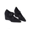 2025 New Wedges High Heels Sexy Women Shoes Autumn Designer Fashion Pointed Toe Women Shoe Suede Elegant Buckle Zapatillas Mujer