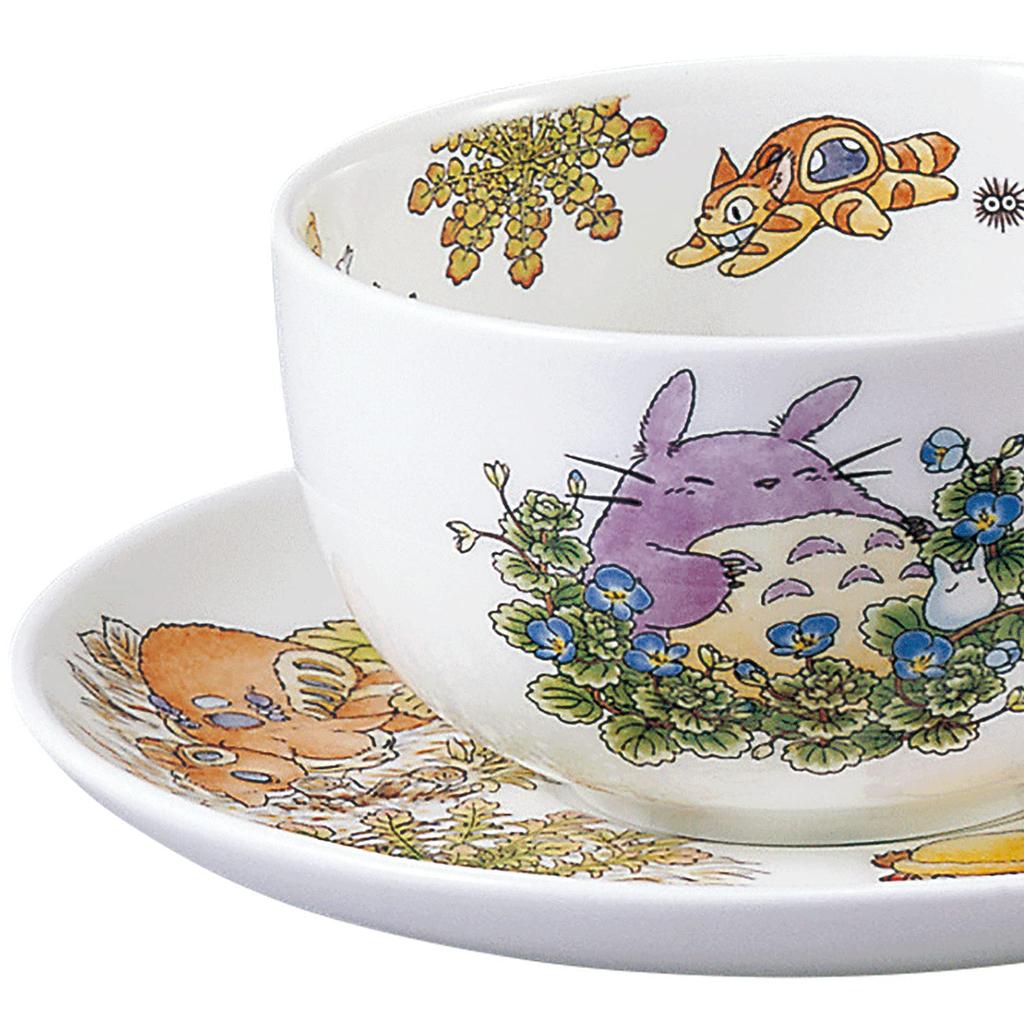 Noritake Milk Tea Cup & Saucer, 325cc, My Neighbor Totoro: Dog Punching, Microwave-Safe, Bone China, T97285A/4660-1