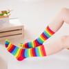 Damen Regenbogen Zehensocken aus Baumwolle: Herbst/Winter Schweißabsorbierend, Warm, Zehensocken mit geteilten Zehen und kurzem Schaft