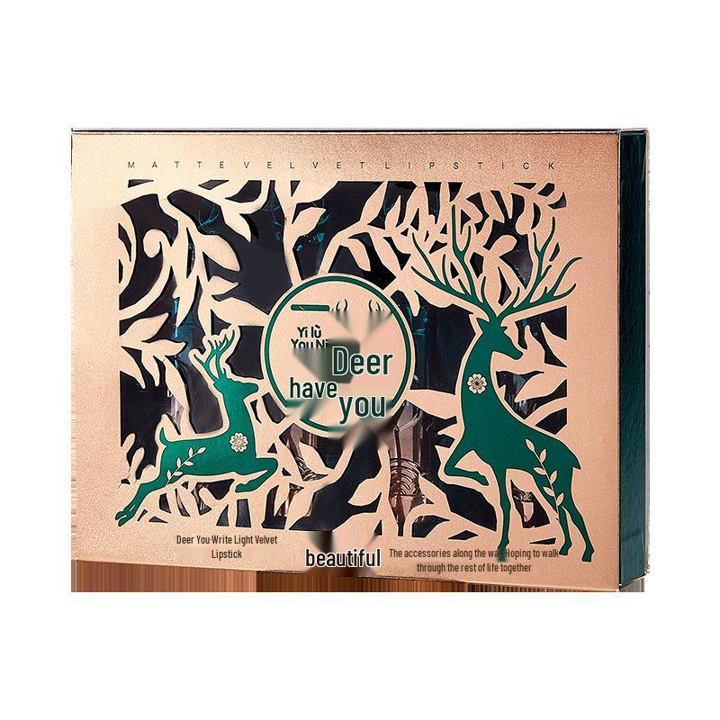 One Deer With You Velvet Matte Lipstick Gift Set - Non-Stick, Waterproof, Long-Lasting