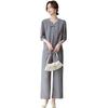 2026 Stylish Chiffon Short-Sleeve T-Shirt Set for Mom: Fashionable Summer Wear for Middle-Aged and Elderly Women
