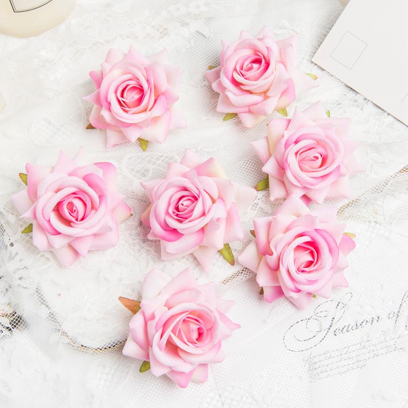 10 Pieces High Quality Flannel Roses Head Wedding Scrapbooking Home Decoration Bridal Accessories Clearance Artificial Flowers