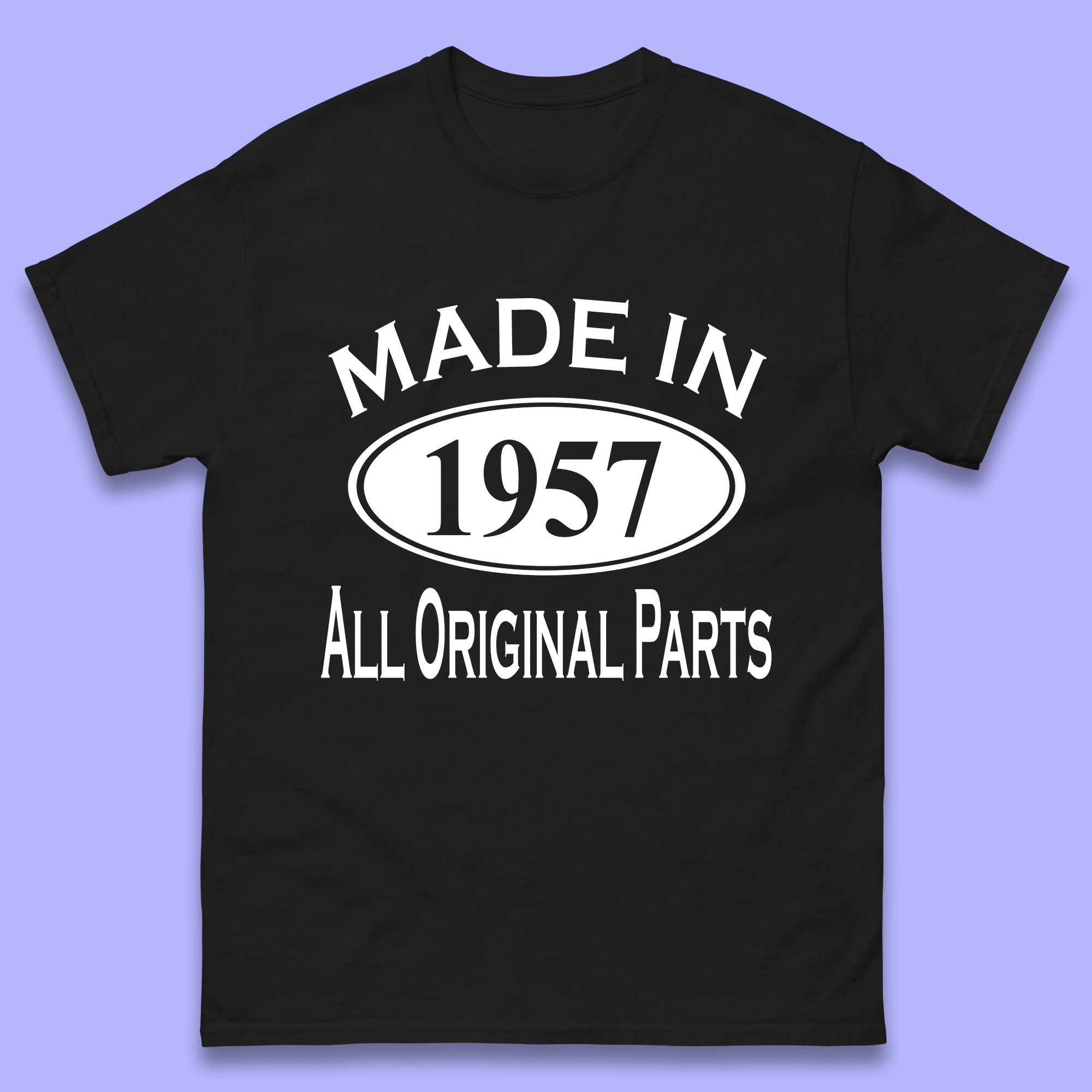 

Made In 1957 All Original Parts Vintage Retro 66th Birthday Funny 66 Years Old Birthday Gift Mens Tee Top M