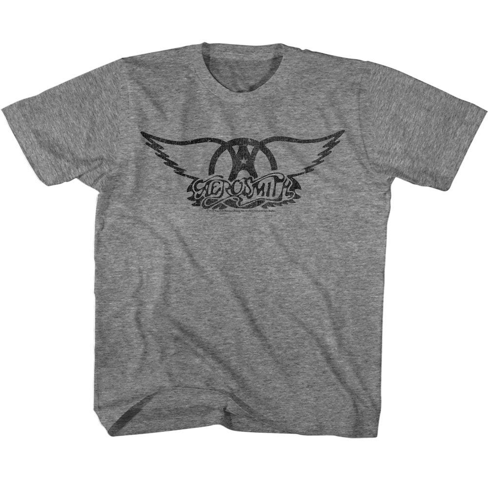 Kids Aerosmith Black Logo Music T-shirt Tops Tees Men's Women's Unisex