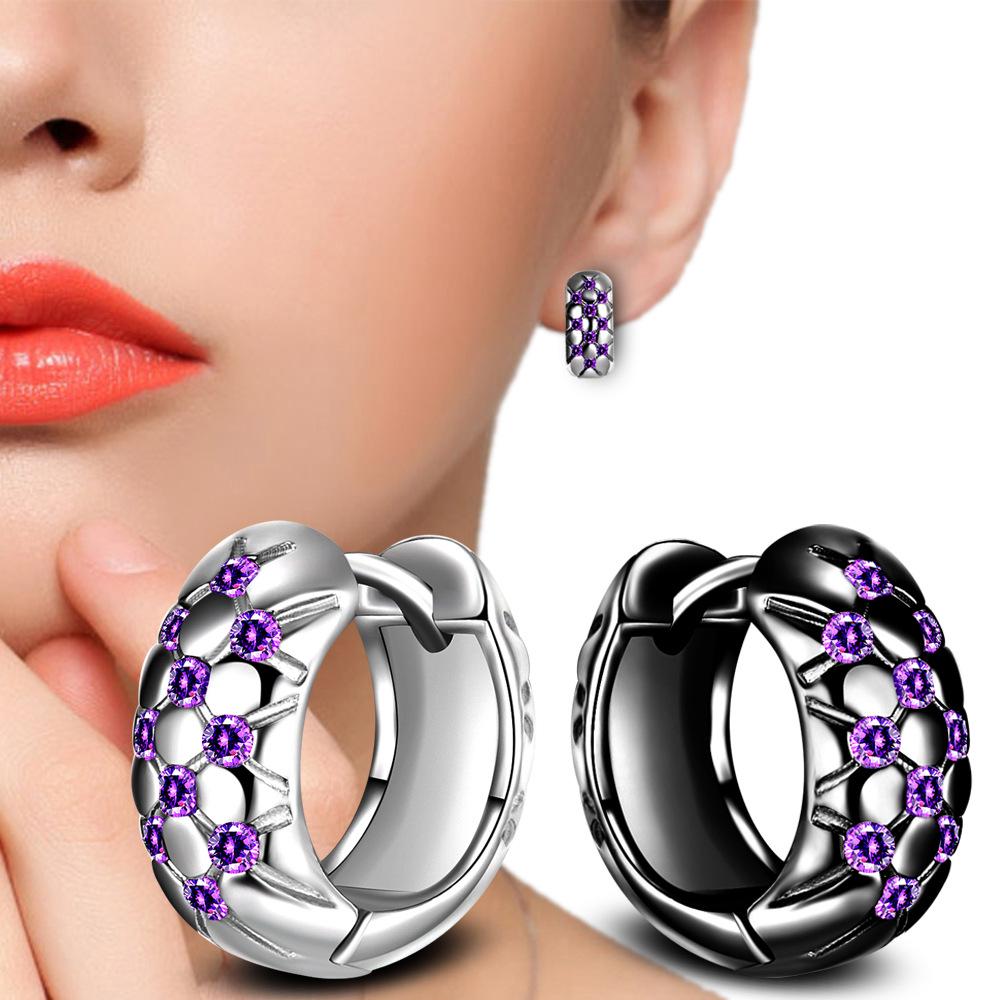Elegant Black Gold Amethyst Earrings for Women – Creative and Fashionable Jewelry