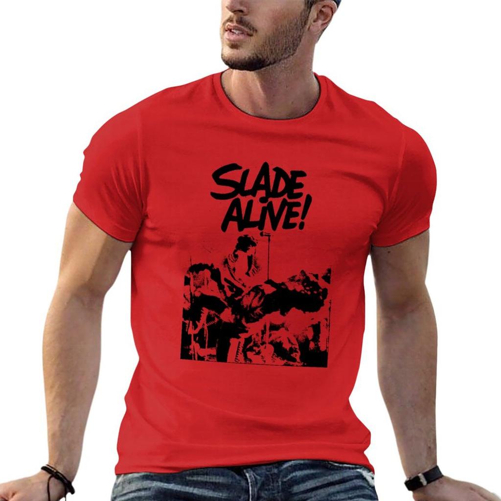 Slade Alive T-Shirt Anime T Shirts Customs Design Your Own T-shirts for Men Cotton