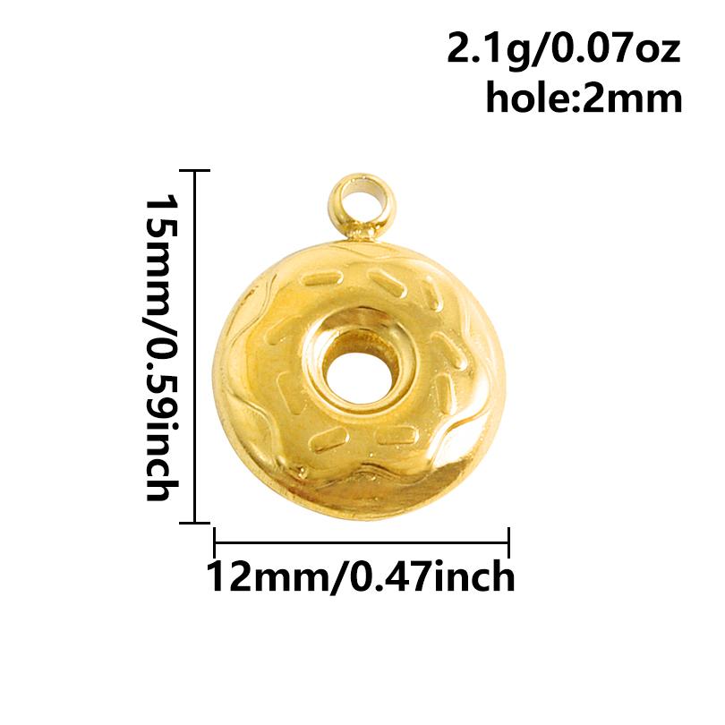 5pc Exquisite Food&Fruit Pendant Three-Dimensional Small Bag Charm Stainless Steel Pendants For Jewelry Making Supplies Breloque