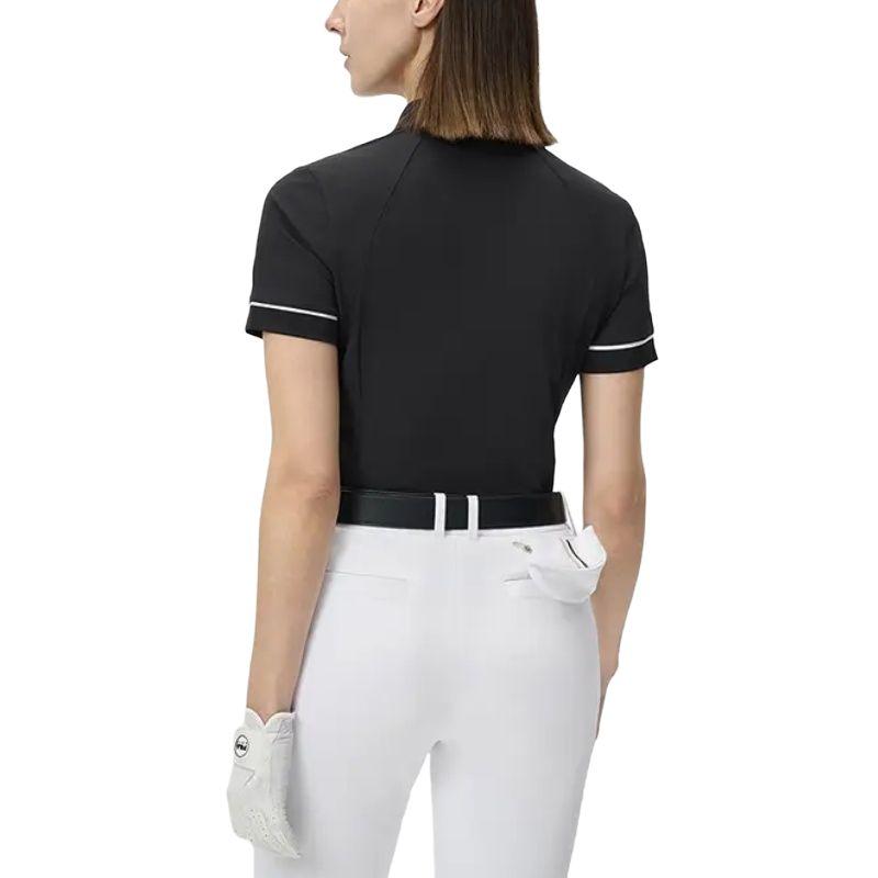 Fila Golf Series Knitted Comfortable Slim Fit Short Sleeve Polo Shirt Women Tops Black A11W525110F-BK