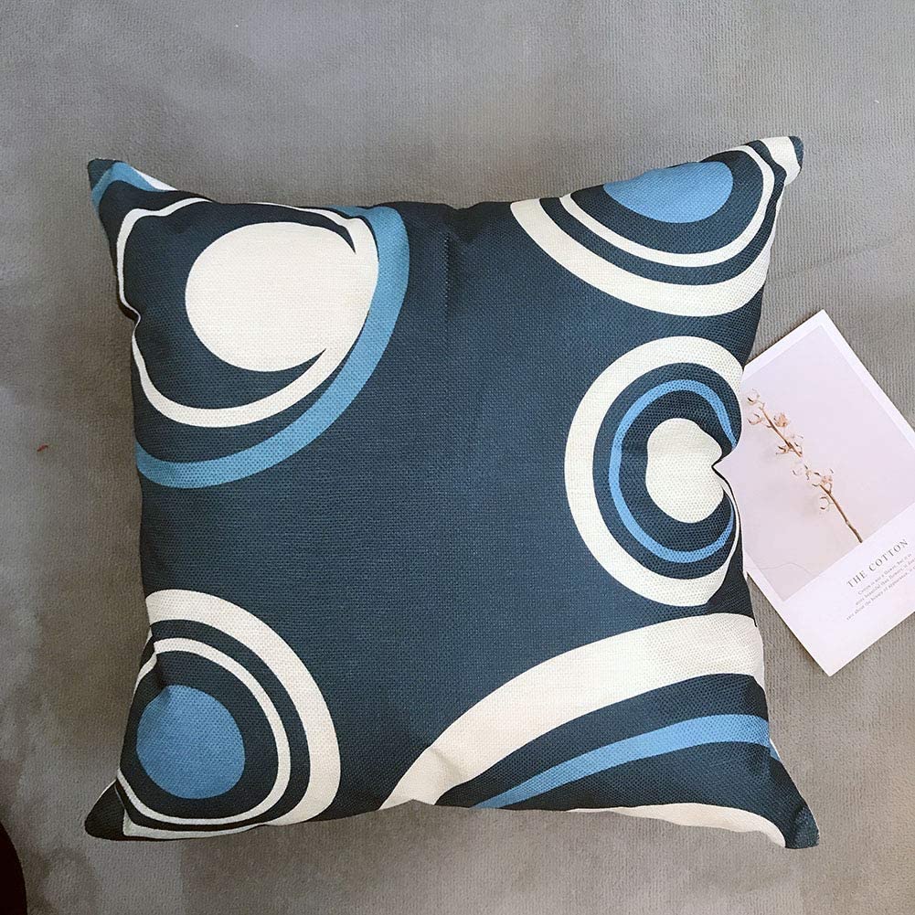 Modern Blue Geometric Linen Cushion Cover For Car Living Room Sofa Bedroom Home Decor, 40X40 45X45 50X50 60X60 Pillowcase