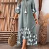 Patchwork Dress European and American 2025 Summer New Women Fashion Casual Patchwork Polka Dot Long Shirt Dress