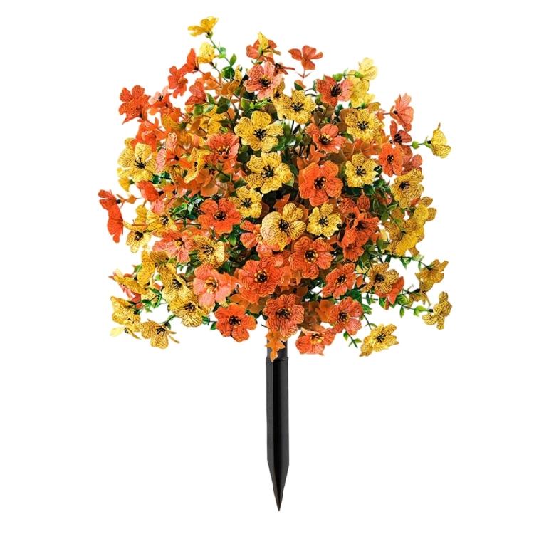Realistic Flower Stake 22Inch High Artificial Plant Outdoor Plastic Flower For Garden Patio Front Porch Yard Landscaping
