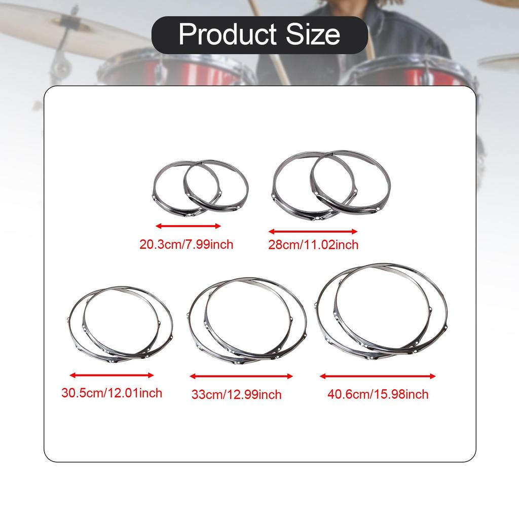 Bass Drum Hoops Batter 6 Hole Portable Percussion Sturdy Repairing Supplies Components for