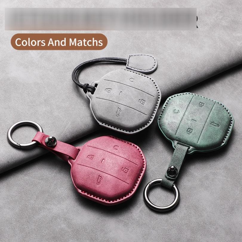 3D Suede Leather Car Remote Key Case For Jetour Freedom T1 Jetour Freedom T2 Traveller Smart Remote Key Shell Accessory