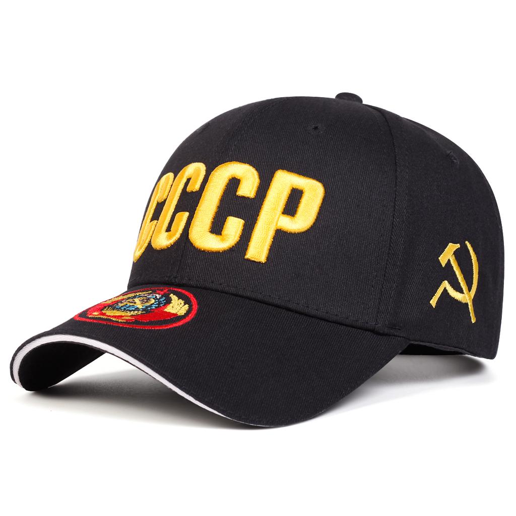 Unisex CCCP Hat Brim Emblem Embroidery Adjustable Trucker Baseball Hat Sun Caps Spring Autumn Outdoor Leisure Hats Travel Accessories for Women Men