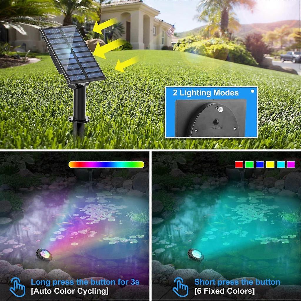 Solar Pond  S Submersible Pond   with 3   18 LEDs    Light Underwater  S IP68  Proof Amphibious  Ing   for  enOutdoor(  Press 3S To Turn On)