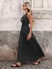 2026 Polka Dot Halter V-Neck Retro Holiday Dress