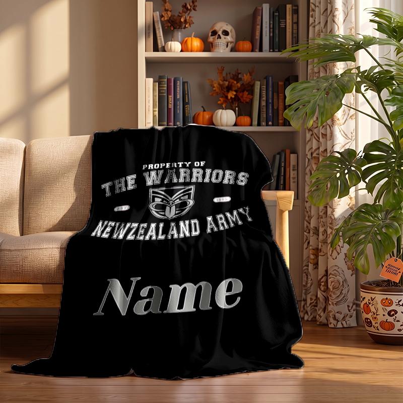 New Zealand Warriors Custom Flannel Blankets Soft Warm Cozy Throws for Home Decor Holiday Gifts