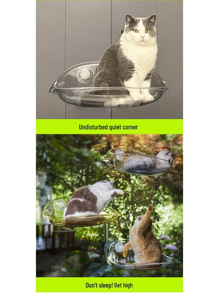 Cute Tail Cat Window Hammock: Sunbathing Bed with Suction Cups