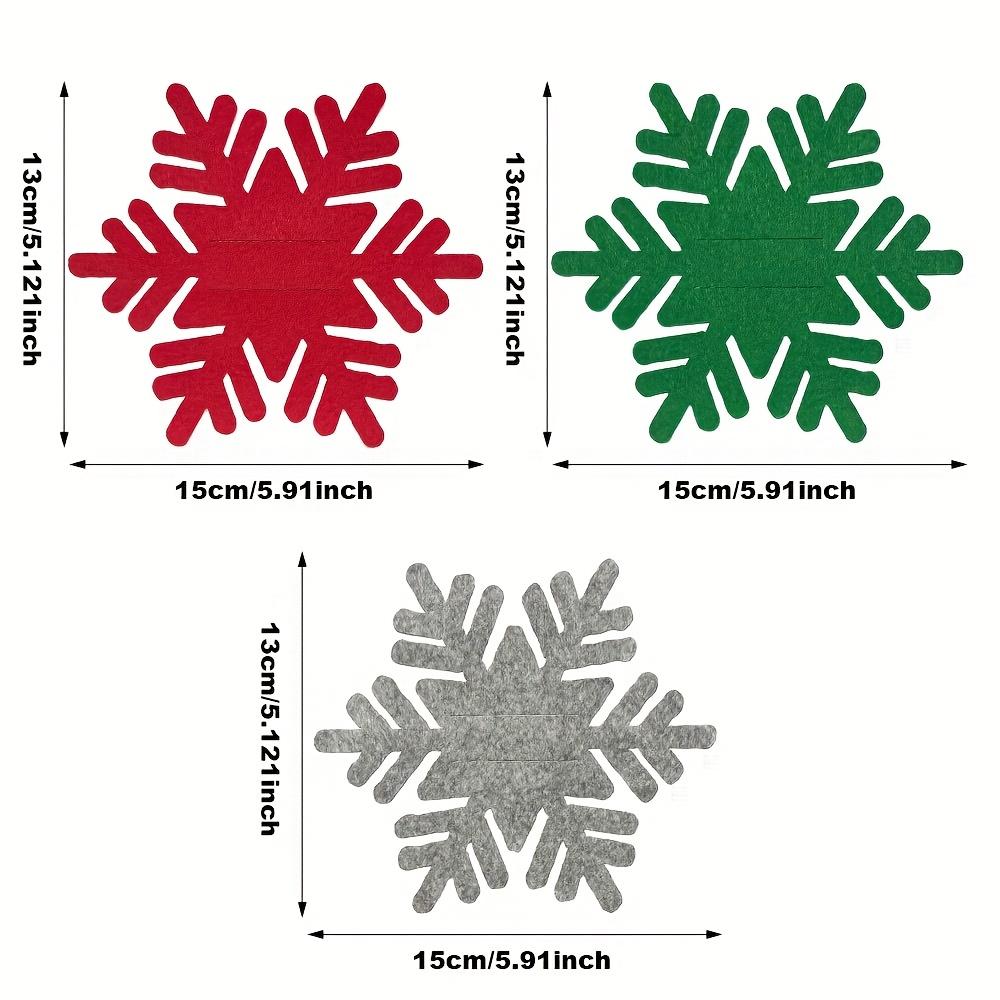 Festive Felt Snowflake Christmas Utensil Holders-Hand Wash Only,Ideal for Holiday Party Table Decorations,Christmas Decorations