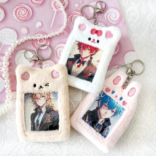 G-Trigger Animal-Shaped Trading Card Case, Anime Card Case, Collectible Book, Trading Card Holder, Korean Merchandise, Pink, Fluffy Rabbit
