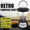Outdoor New Retro Camping Lamp Multifunctional Camping Lamp Outdoor Rechargeable Portable Lantern Tent Lamp Wholesale Rotary Swi