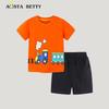 AostaBetty Europäischer Stil Jungen Sommer Strick Baumwolle Kurzarm Set