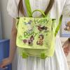 School Bag Cute Lightweight Large Capacity Canvas School Bag Japanese Style Tutoring Bag New Cartoon Cat Puppy Backpack for Female Students