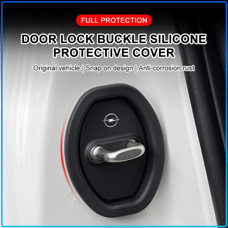 4pcs Car Door Cushion Silicone Door Lock Buckle Protective Cover For Opel Astra H G J Insignia Mokka Zafira Corsa Vectra B C D