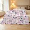 Floral Flannel Throw Blanket - Lightweight, Soft & Warm, No Pressure On Body, Ideal for Home, Window Sill Decor, Halloween & Christmas