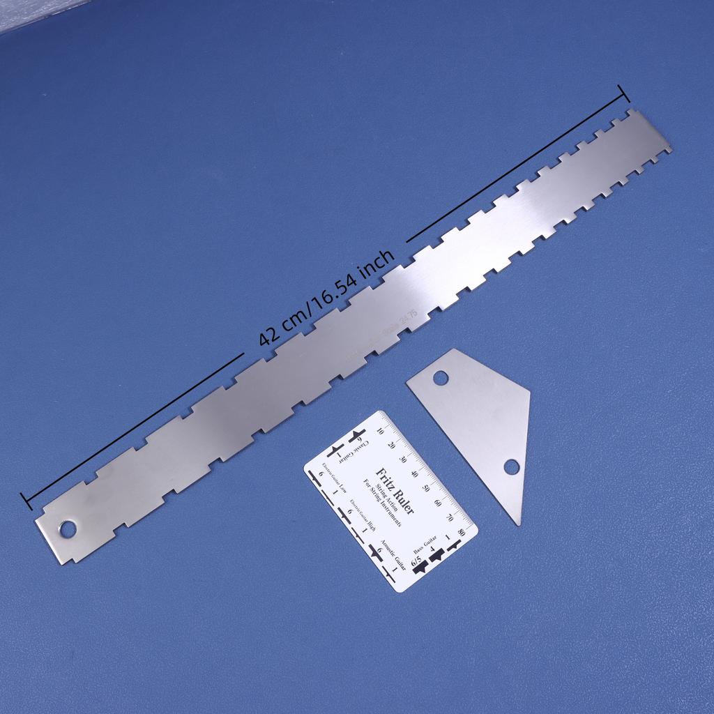 3Pcs Guitar Neck Notched Straight Edge Ruler Luthiers Tool String Action Gauge Height Ruler Guitar Fret Leveling Guide