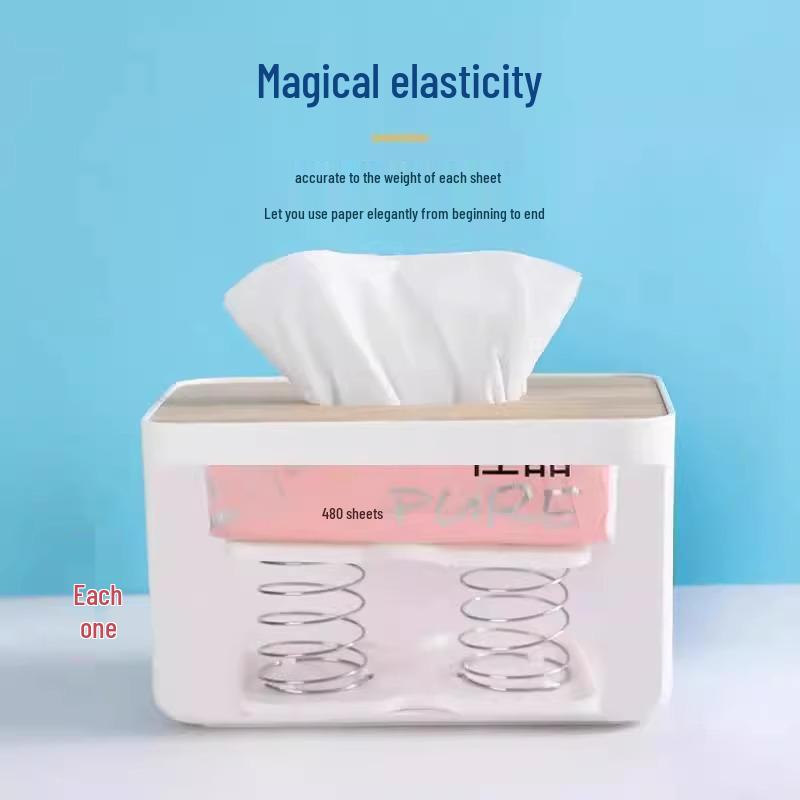 Spring-Base Tissue Box with Lift-Assist for Home & Restaurant