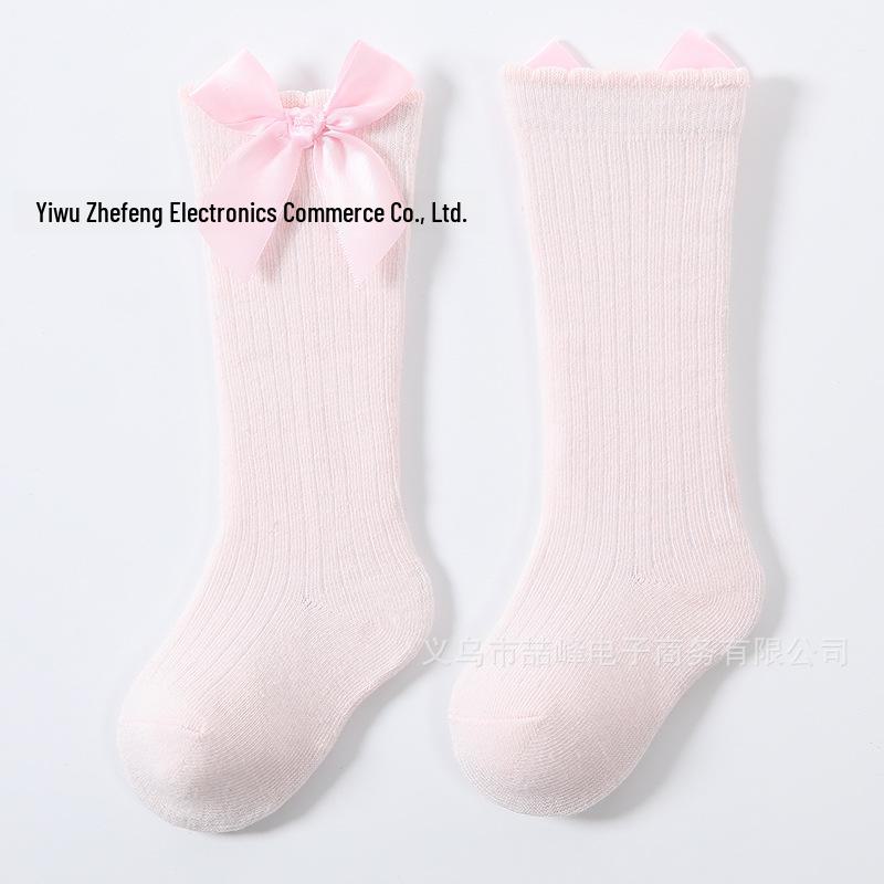 

Испанские розовые детские носки до колена с большим бантом для девочек 3-5 Years розовый