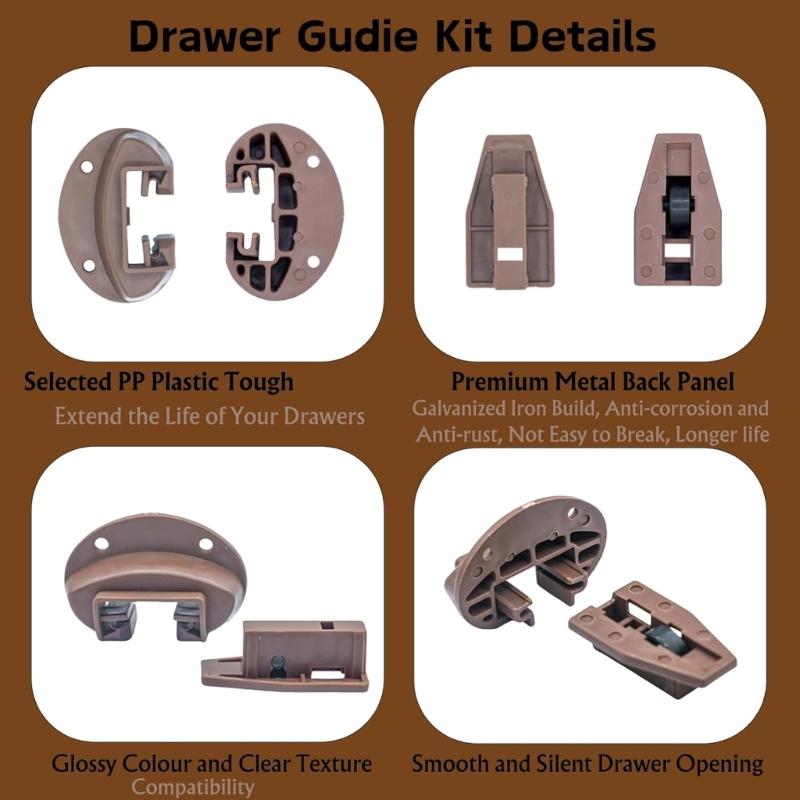 10pcs Quickly Release Drawer Track Upgrades Corrosion Resistant Drawer Slide For Dresser And Cabinet Restoration