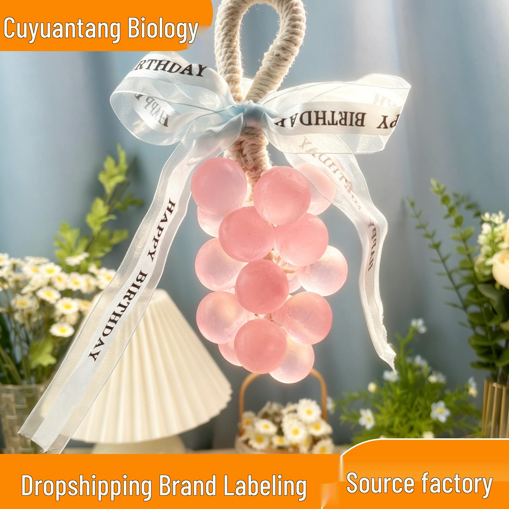 Creative Pink Crystal Grape Soap: Aromatic Bath & Hand Wash Souvenir 180g