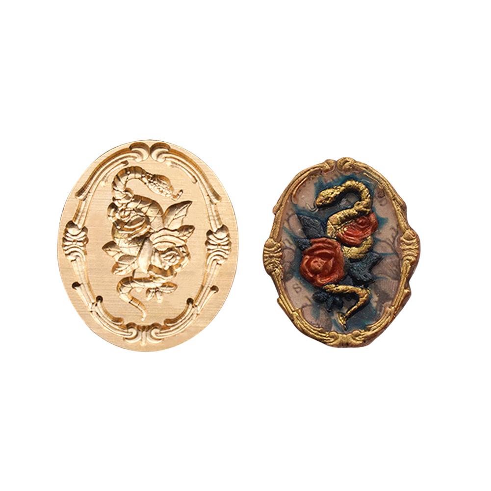 DIY Wax Grain Seal Head Multipurpose Metal Art Seal Head Ornamental Enamel Seal Head Envelope Decorative for Wedding Invitations