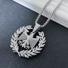 New German Eagle Arms Flag Pendant Necklace for Men Women Stainless Steel Germany Patriotic Jewelry Accessories Gifts