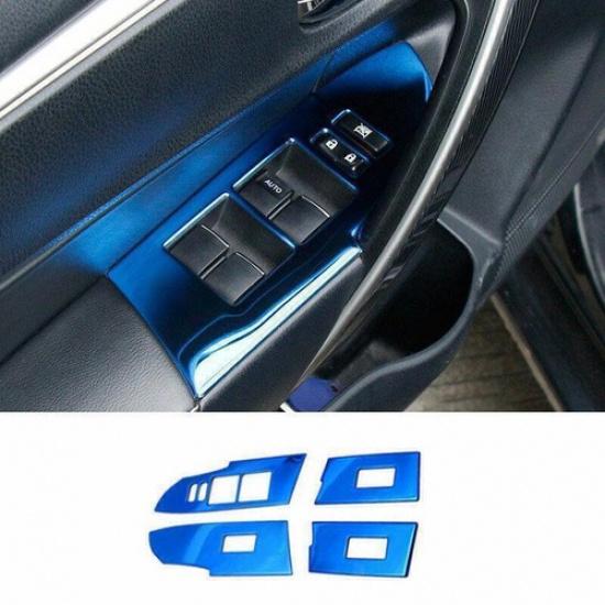 For Toyota Corolla 2014- Blue Titanium Window Lift Panel Switch Cover Trim