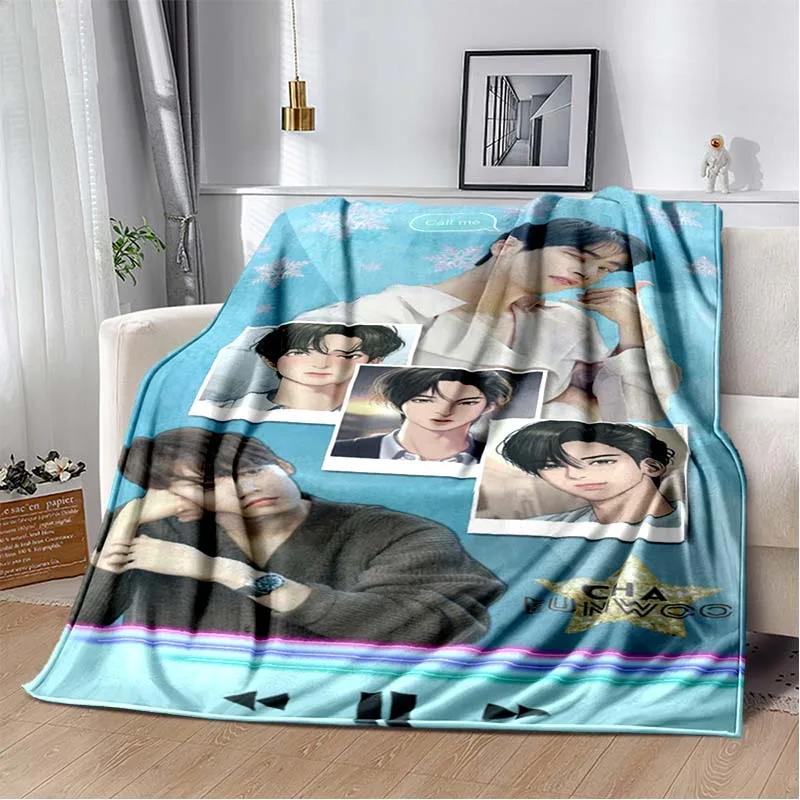Populární korejský herec Cha EunWoo deka Star Art Flanel Měkká teplá deka pro ložnici Pikniková deka Dárek pro fanoušky