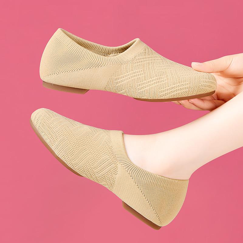 Women Dance Shoe Knitted Latin Teacher Shoes Girls Ballet Dance Shoe Training Shoes Rubber Sole Ballroom Jazz Shoes Sneakers