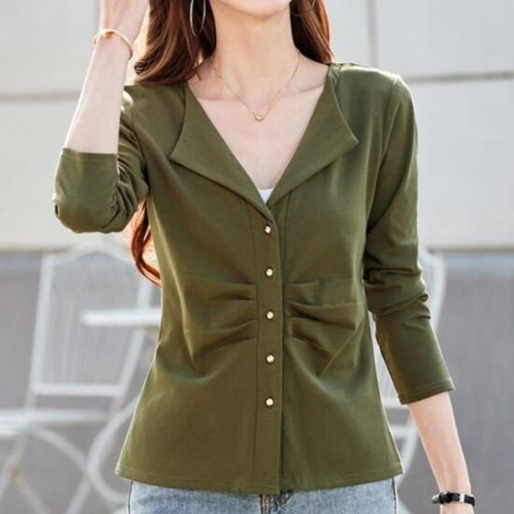 NaVaVa V Neck Collar Long sleeVe T shirT nT2884