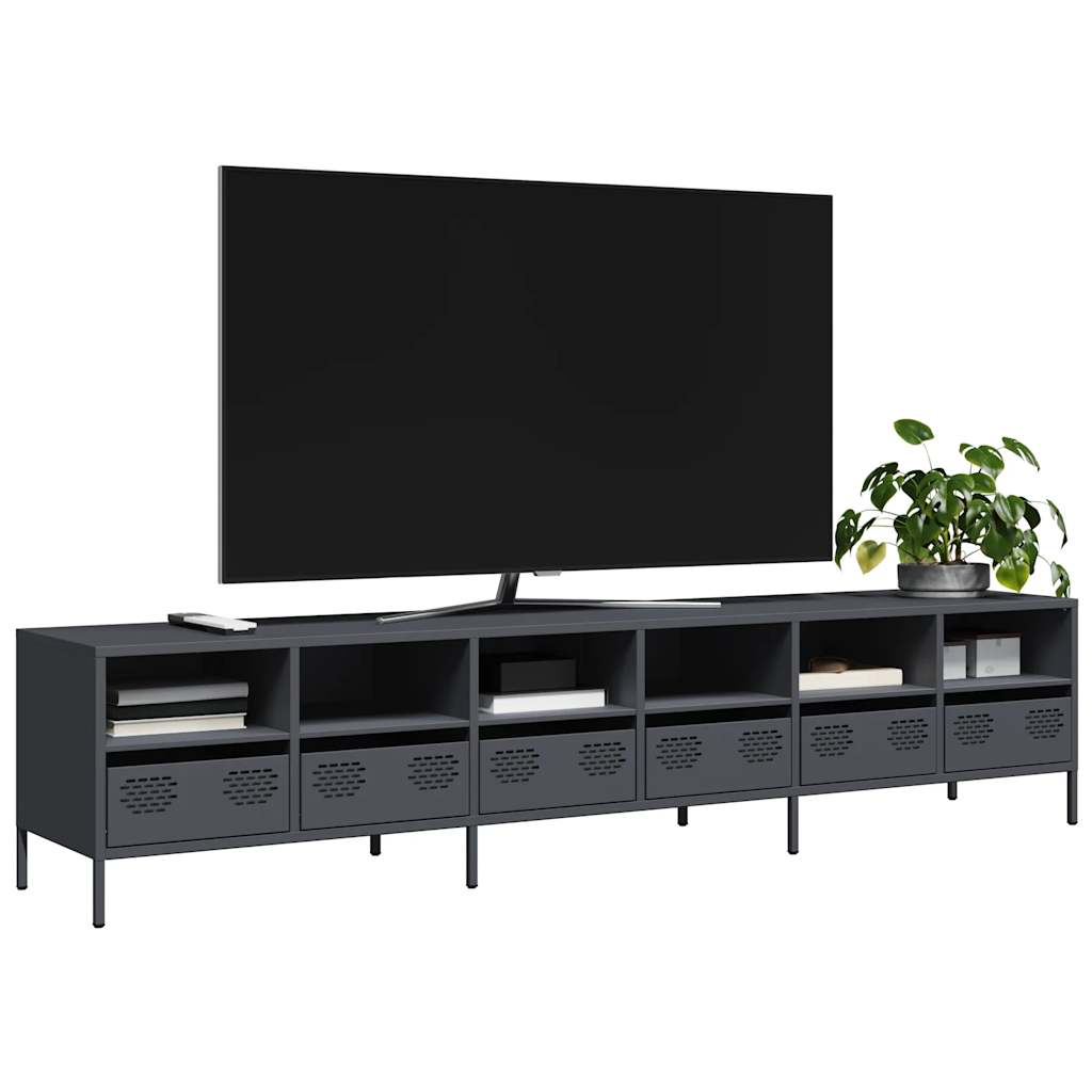 TV Stand Anthracite Grey 202 x 39 x 43.5 cm Cold Rolled Steel