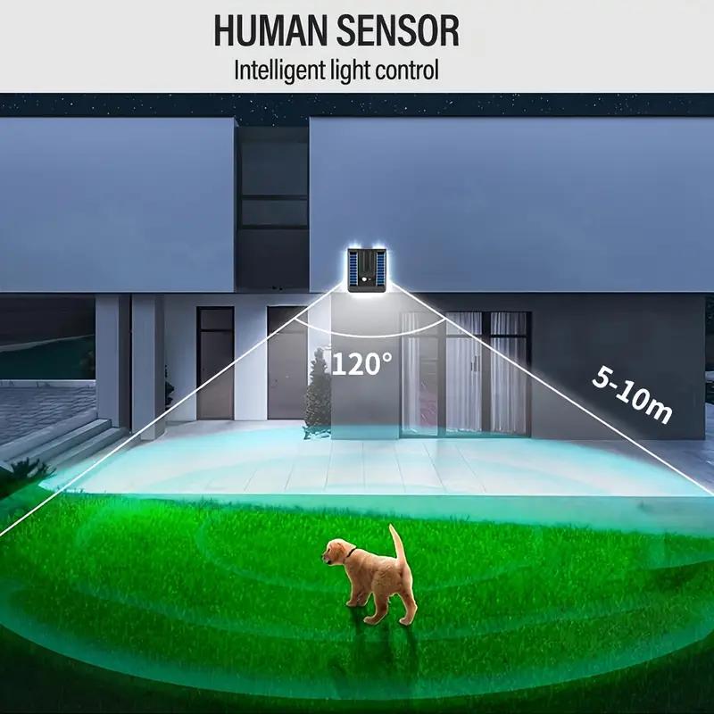 4PCS Folding Solar Lights ,with Motion Sensor Outdoor Solar Wall Lamp 3 Lighting Modes Solar Fence Light for Garden Patio Garage