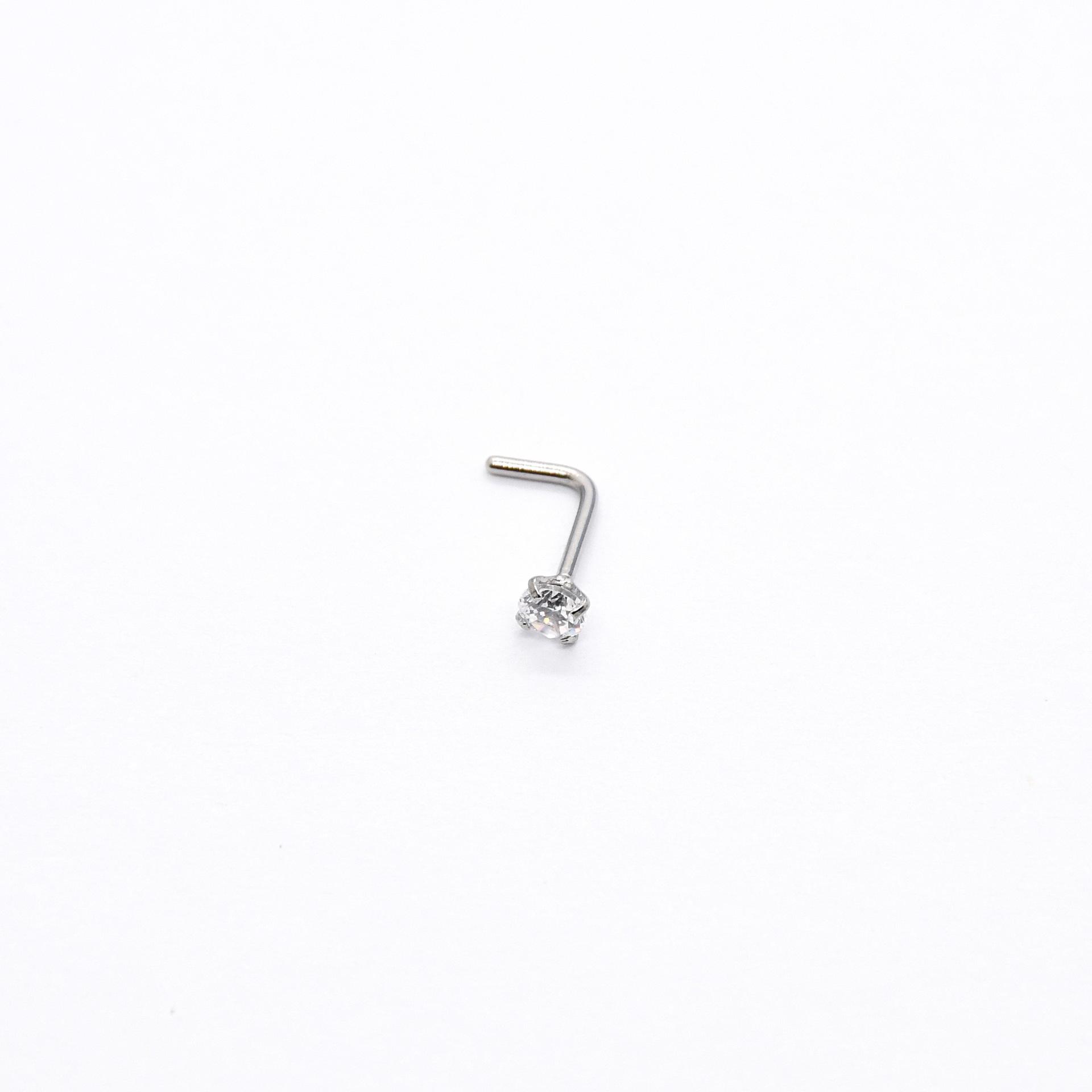 Straight nose stud L nose stud 5-character nose stud European and American puncture jewelry, nose ring
