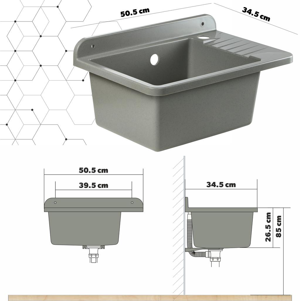 KADAX Utility Sink with Swivel Faucet Gospo