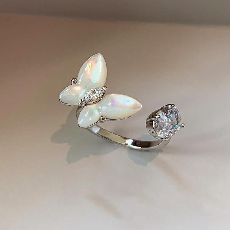 Elegant Zirconium Butterfly Designer Ring For Women Office Wear
