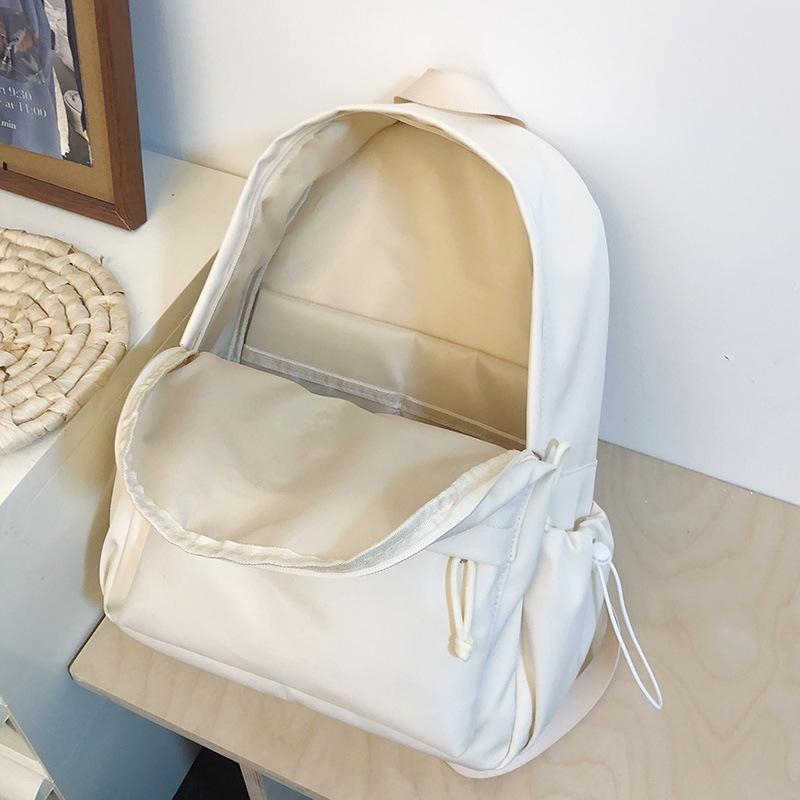 School bag Korean version ins style versatile junior high school student school bag solid color letter backpack high value simple lightweight backpack
