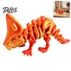 Educational Triceratops Toy 3D Printed Skeleton Model, Movable Joints Dinosaur Articulated Action Figure, Bone Desktop Decoration Collection Model