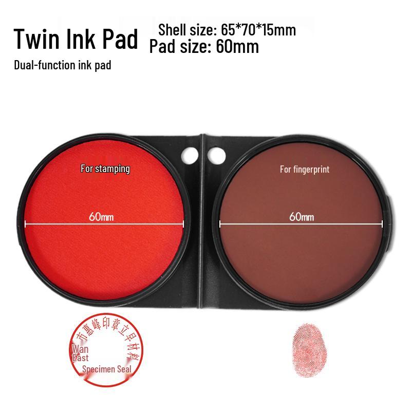 Almofada de Tinta Dupla HD Hui Feng: Mini Prensa de Impressão Digital e Cinábrio
