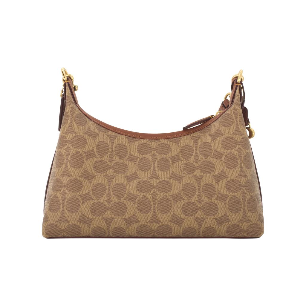 COACH Juliet Coated Canvas Shoulder Bag Medium Women's Brown CAM26-B4XHG